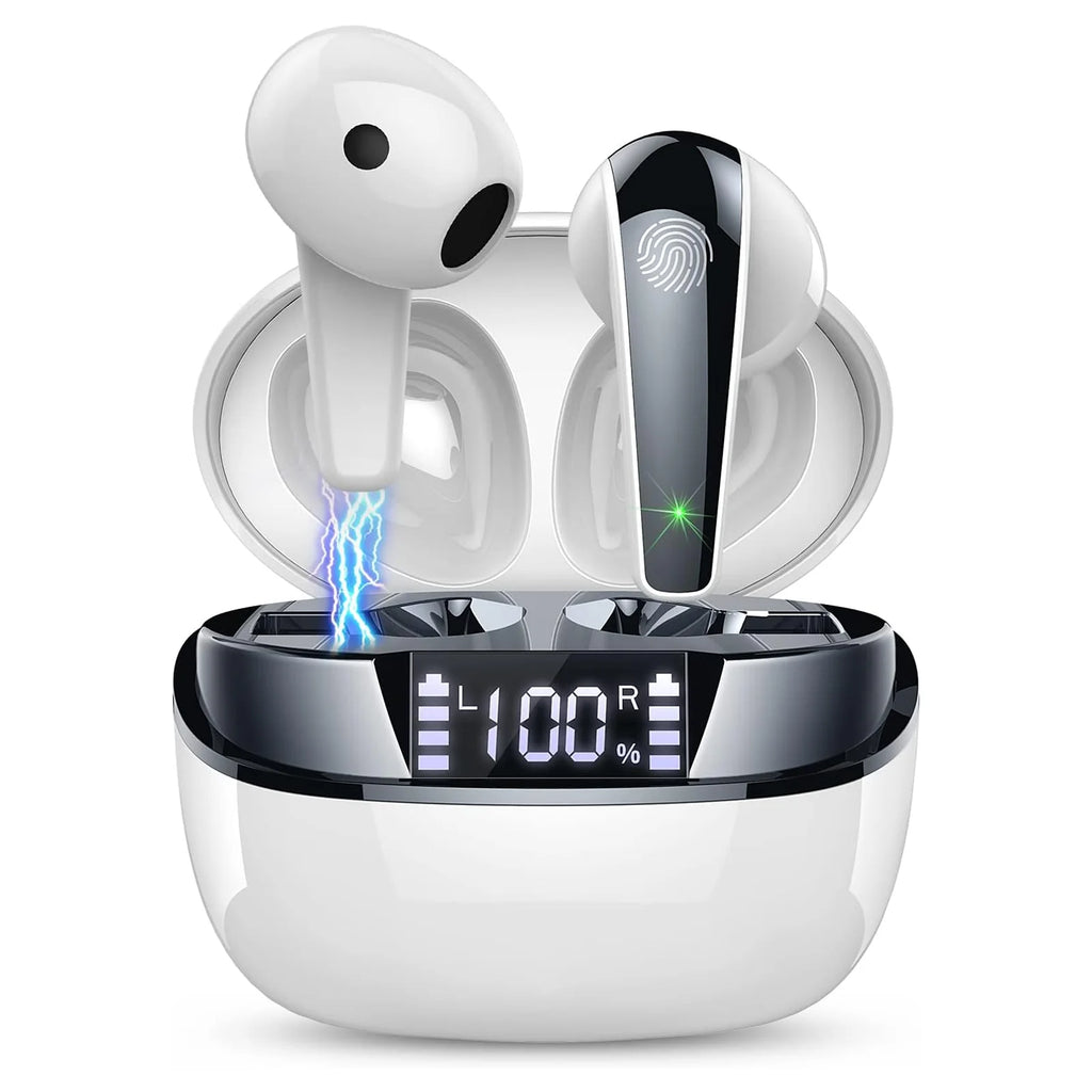 Deep Bass Wireless Earbuds, Bluetooth 5.3 Earbuds Stereo Bass, Noise Cancelling Mic, Earphones IPX7 Waterproof Sports, 35H Playback.