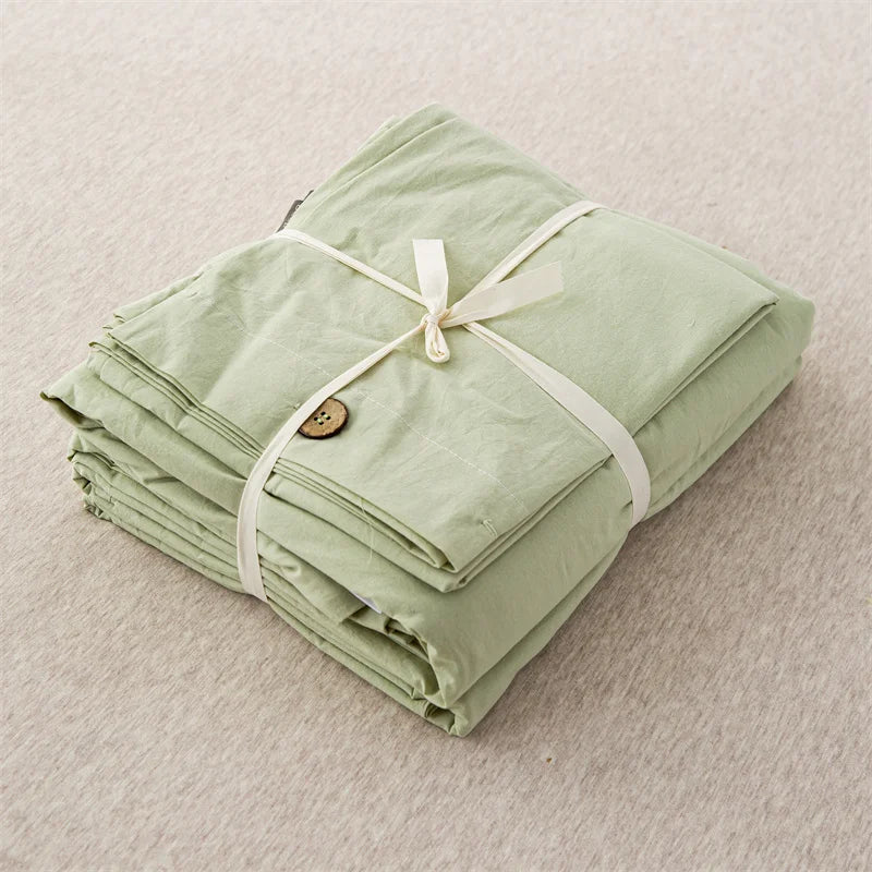 Hight Quality 3pcs  100% cotton bedding set Double Duvet Cover Set 220x240 Solid Twist Cotton King Size Bedding Set Quilt Cover Set