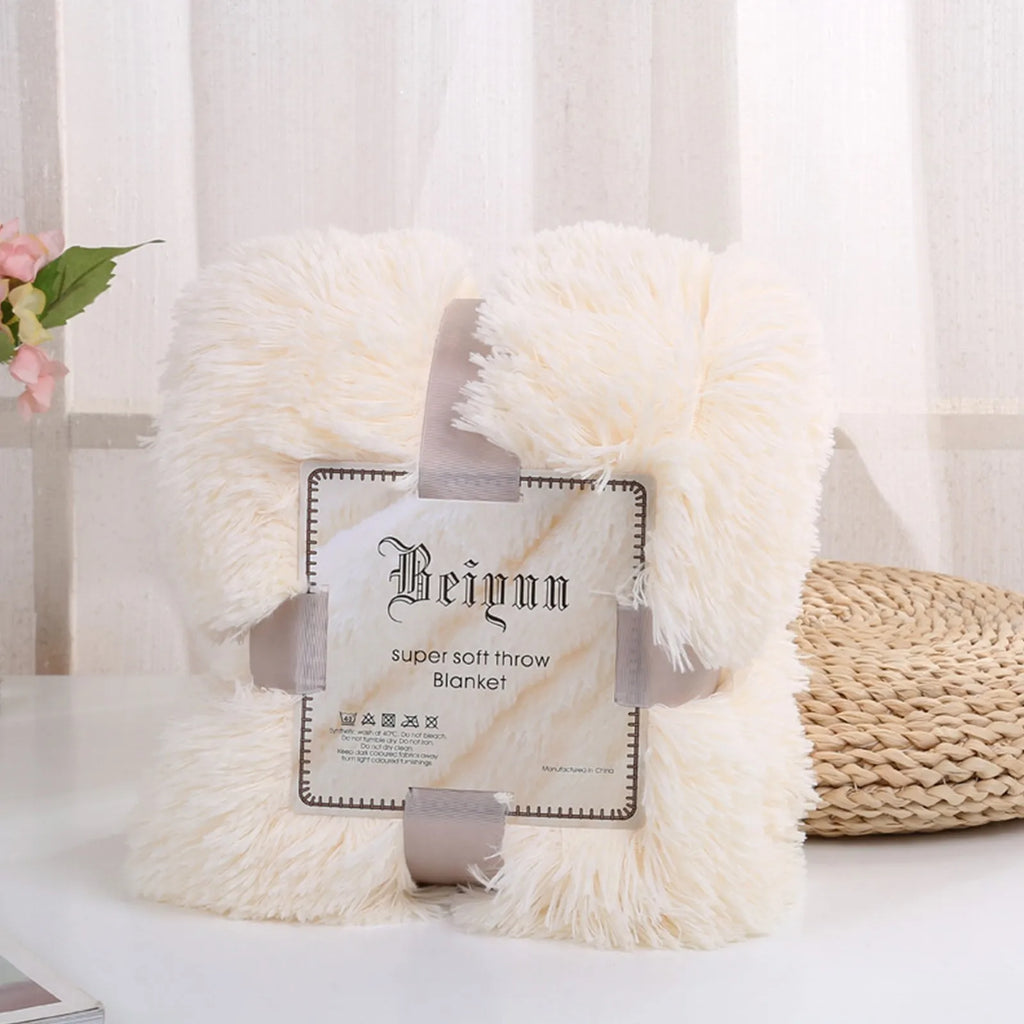 Fuzzy Fur 1PCS Super Soft Faux Elegant Cozy With Fluffy Throw Blanket Bed Sofa Bedspread Long Shaggy Soft Warm Bedding Sheet