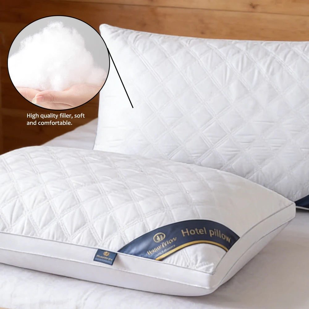 Super Luxurious Customizable Non-Toxic Hilton Hotel Style Solid Gauze Neck Pillow 48X74Cm Ultra Soft Breathable Anti-Allergy Low Pillow