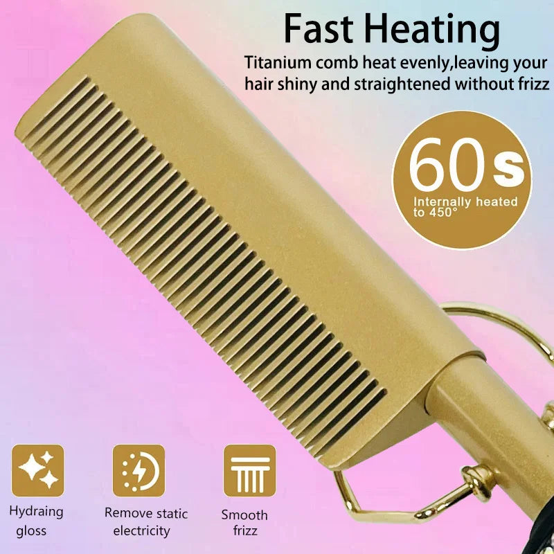 Premium Hot Comb Straight Curling Electric Comb for American African Hair pente quente peigne chauffant lisseur cheveux Styling Tools
