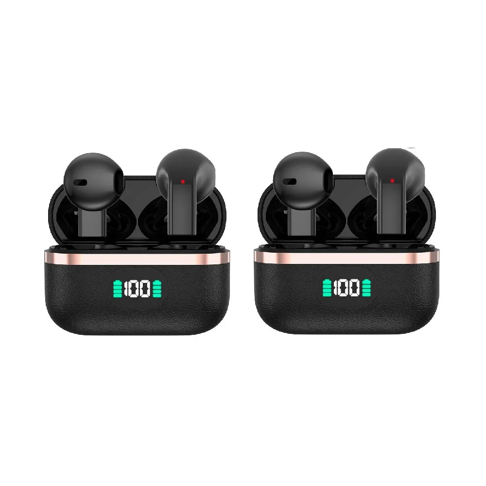 Deep Bass Wireless Earbuds Boasting Sleek Semi-in-ear Design Endurance Battery Display Bluetooth 5.3 Headphones for Active