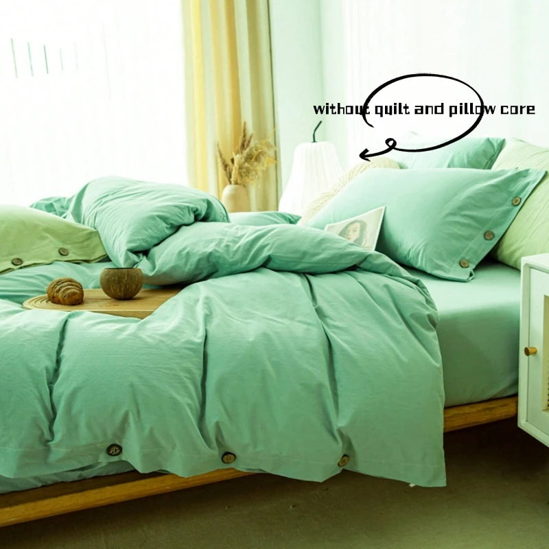 Hight Quality 3pcs  100% cotton bedding set Double Duvet Cover Set 220x240 Solid Twist Cotton King Size Bedding Set Quilt Cover Set