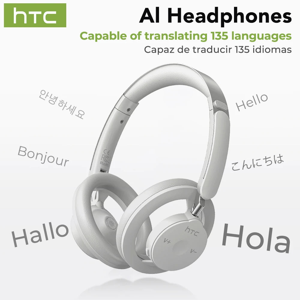 Open-Ear Headphones Foldable Punchy Bass HTC HP06 Bluetooth V6.0 Wireless  Headset for PC Laptop phone TV lightweight Hollow Airy