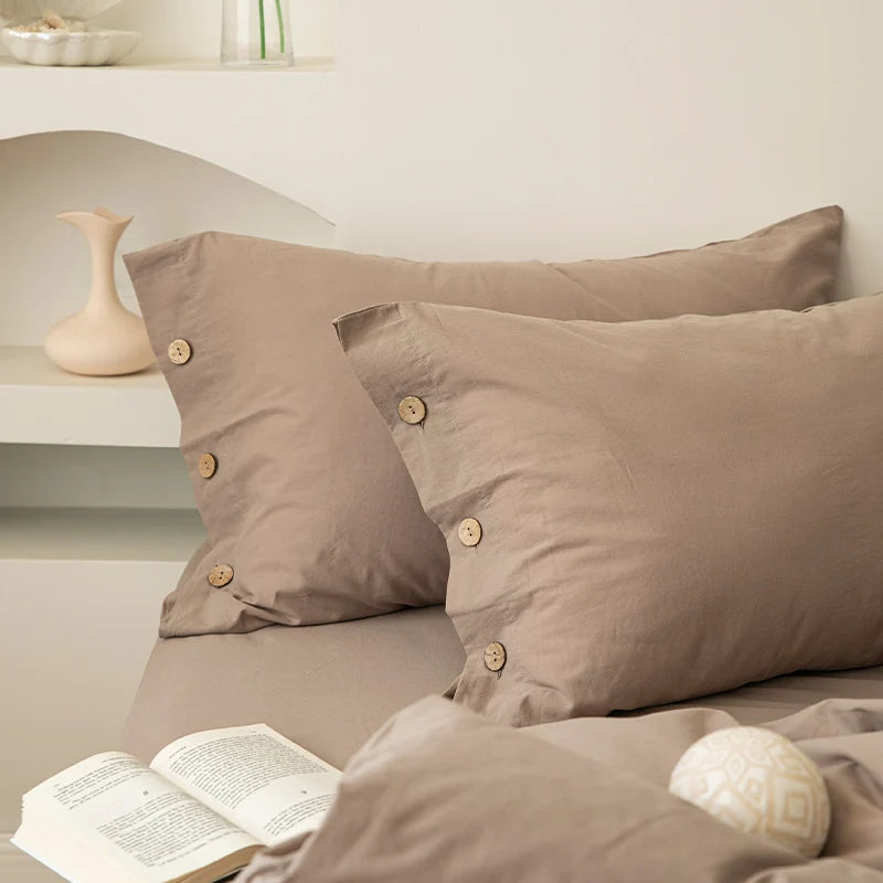 Hight Quality 3pcs  100% cotton bedding set Double Duvet Cover Set 220x240 Solid Twist Cotton King Size Bedding Set Quilt Cover Set