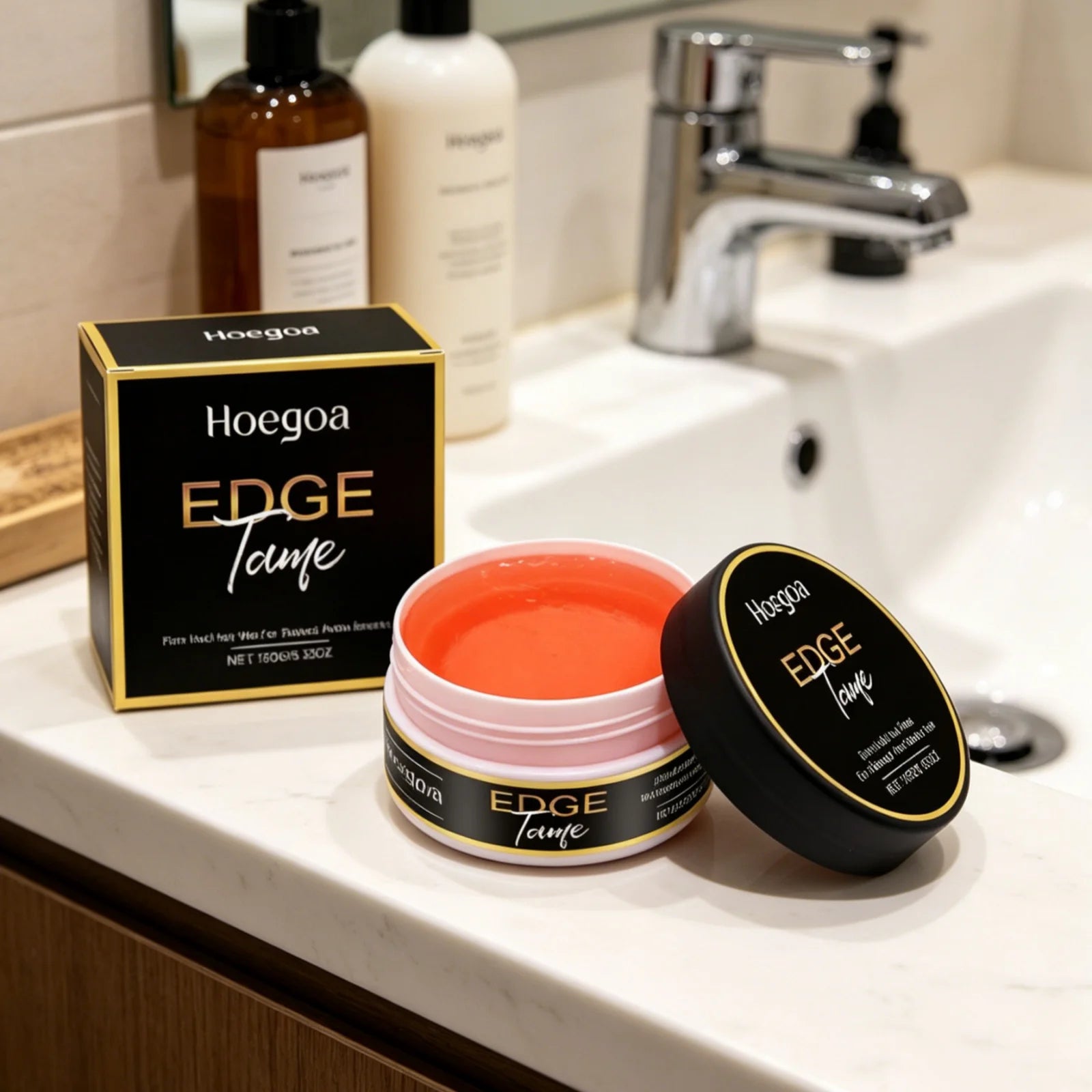 Edge Control  Styling Gel for All Hair Types Firm Hold Smooth Frizz Edge Control Enhance Gloss Fast Shaping Non Sticky Hair Wax 150g