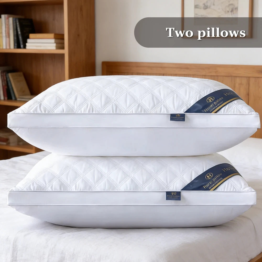 Super Luxurious Customizable Non-Toxic Hilton Hotel Style Solid Gauze Neck Pillow 48X74Cm Ultra Soft Breathable Anti-Allergy Low Pillow