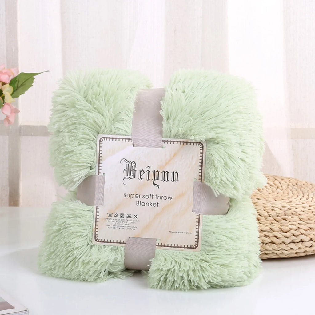 Fuzzy Fur 1PCS Super Soft Faux Elegant Cozy With Fluffy Throw Blanket Bed Sofa Bedspread Long Shaggy Soft Warm Bedding Sheet