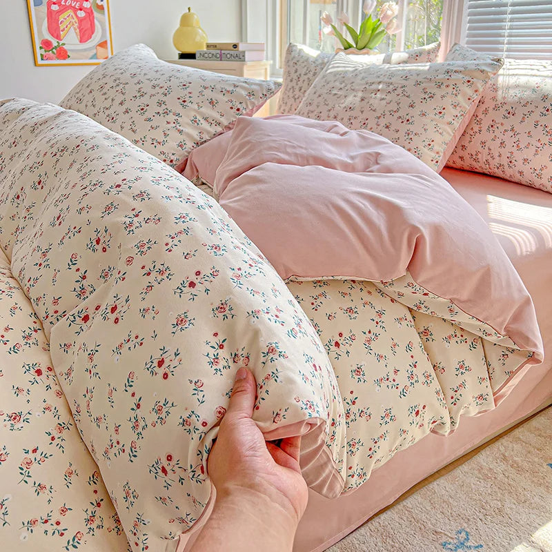 Fluffy 1pc Purple Lavender Printed Duvet Cover Single/Queen/King Size Quilt Cover for Double Bed Flower housse de couette220x240cm