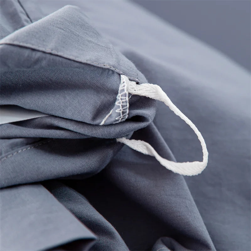 Hight Quality 3pcs  100% cotton bedding set Double Duvet Cover Set 220x240 Solid Twist Cotton King Size Bedding Set Quilt Cover Set