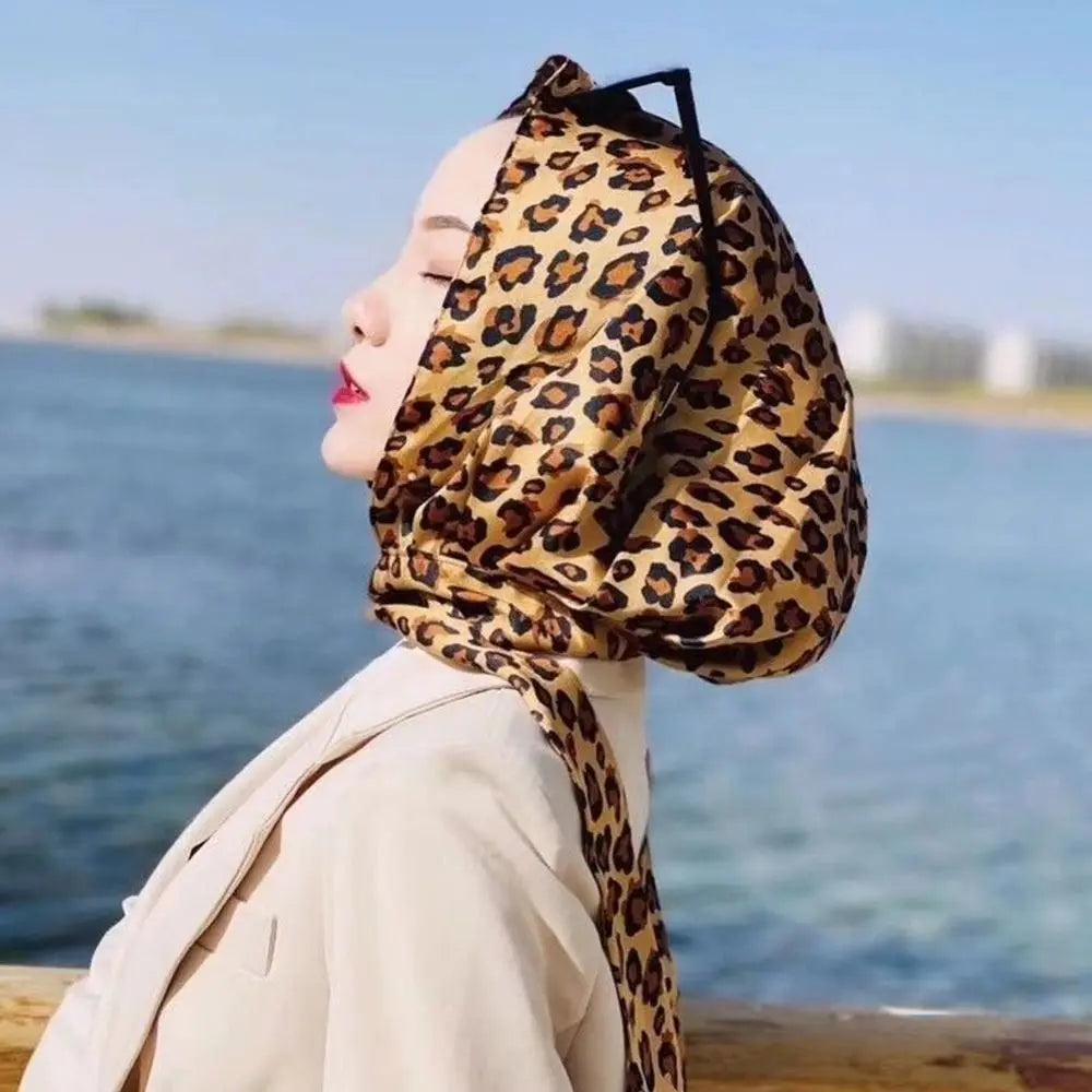 Scarf Style Women Simulation Silk Sunscreen Muslim Turban Hijab Cap Baotou Hat Headscarf