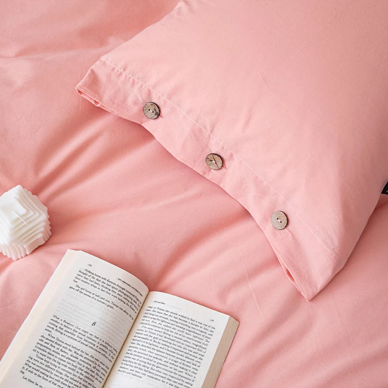 Hight Quality 3pcs  100% cotton bedding set Double Duvet Cover Set 220x240 Solid Twist Cotton King Size Bedding Set Quilt Cover Set