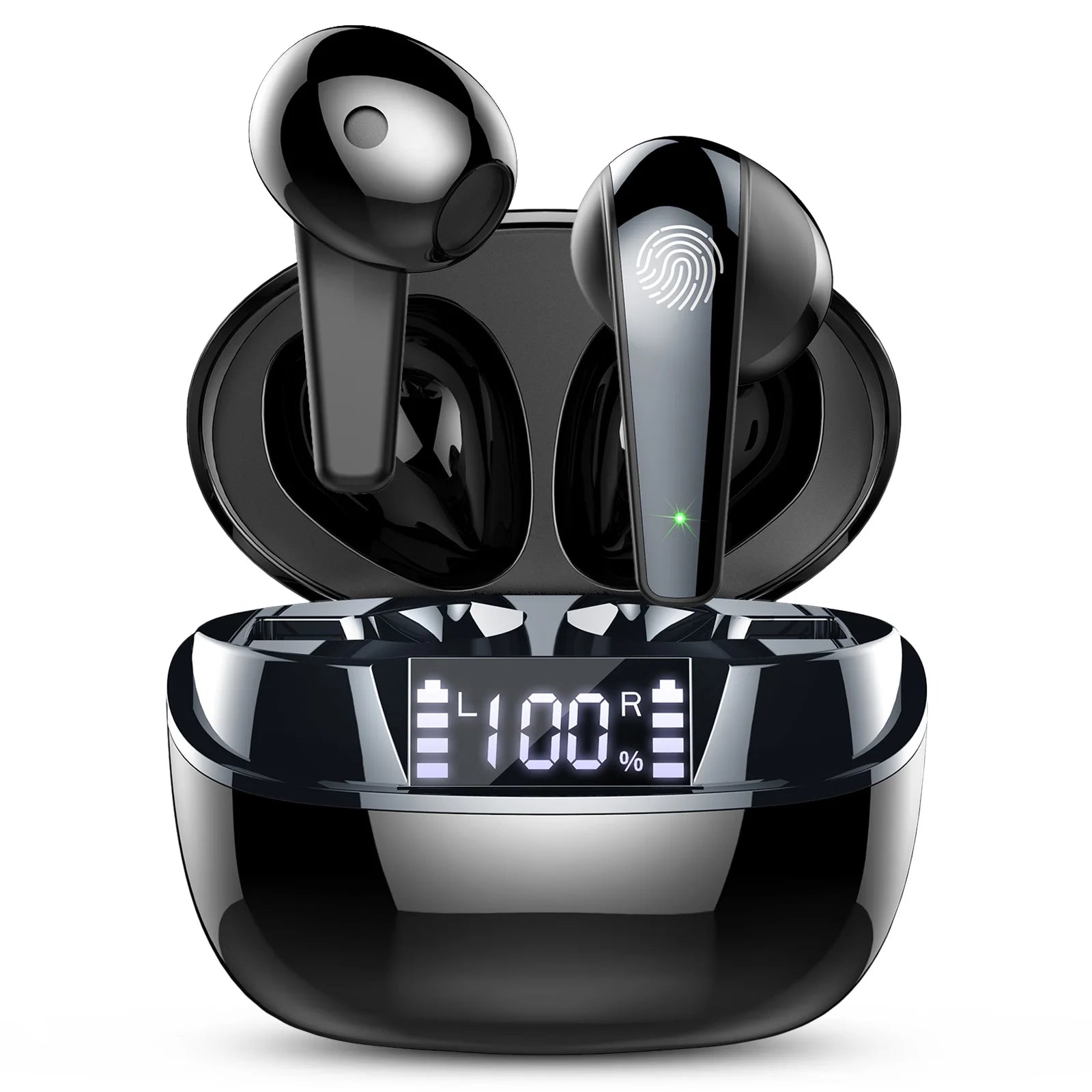 Deep Bass Wireless Earbuds, Bluetooth 5.3 Earbuds Stereo Bass, Noise Cancelling Mic, Earphones IPX7 Waterproof Sports, 35H Playback.