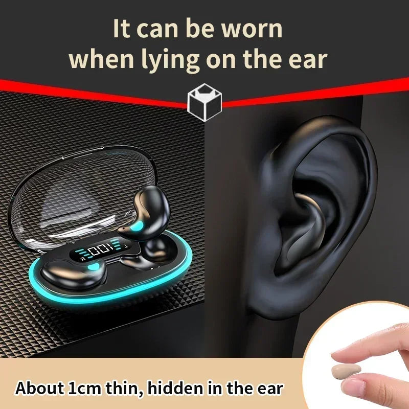 Sleeping Earbuds X55 Wireless Mini Headphones, TWS Bluetooth Earphone for Work & Sport, Hidden Stereo Headsets with Microphone