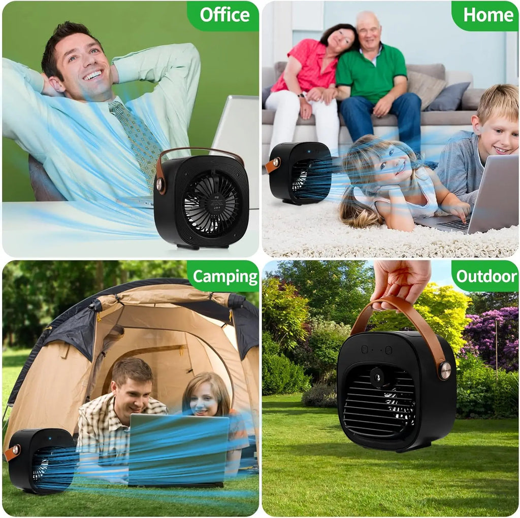 Mini Portable Air Conditioners Rechargeable,   Personal Air Cooler with 3 Speeds, Small Desk Air Conditioner