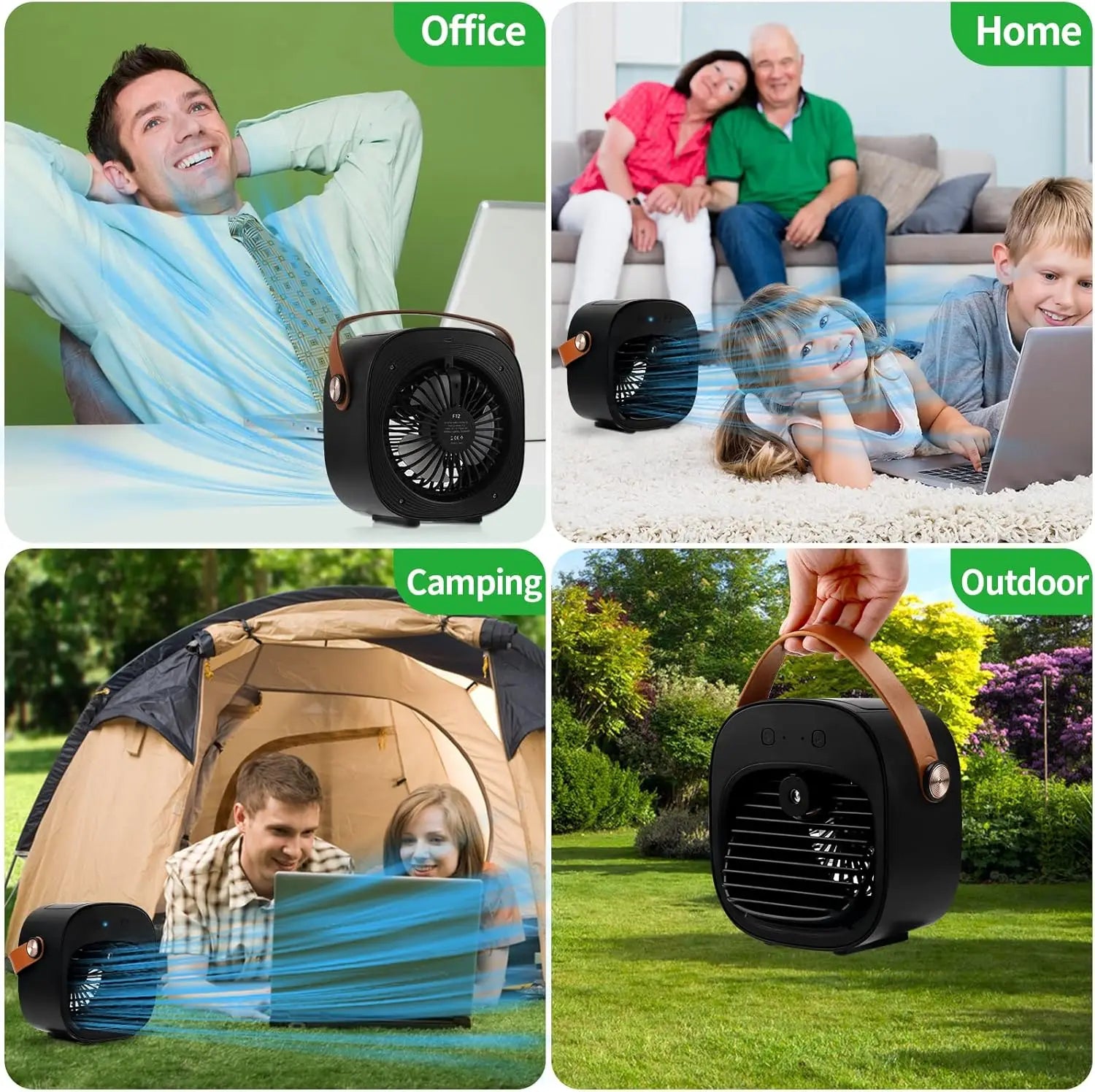 Mini Portable Air Conditioners Rechargeable,   Personal Air Cooler with 3 Speeds, Small Desk Air Conditioner