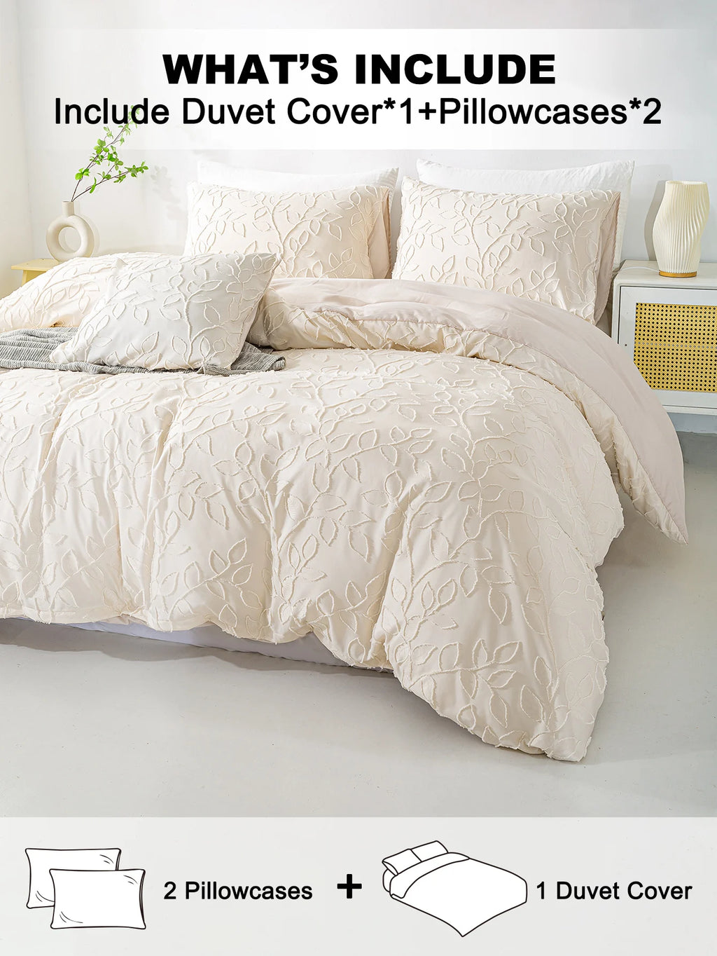 Cutting flower Bedding 3pcs Set with Zip Closure - Polyester, All-Season Comforter Set (Comforter & Pillow Shams Not Included)