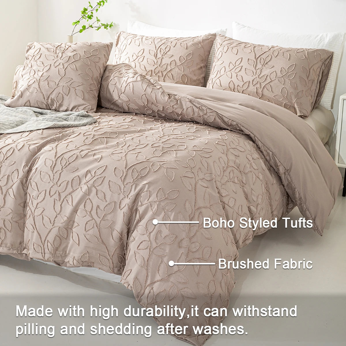 Cutting flower Bedding 3pcs Set with Zip Closure - Polyester, All-Season Comforter Set (Comforter & Pillow Shams Not Included)