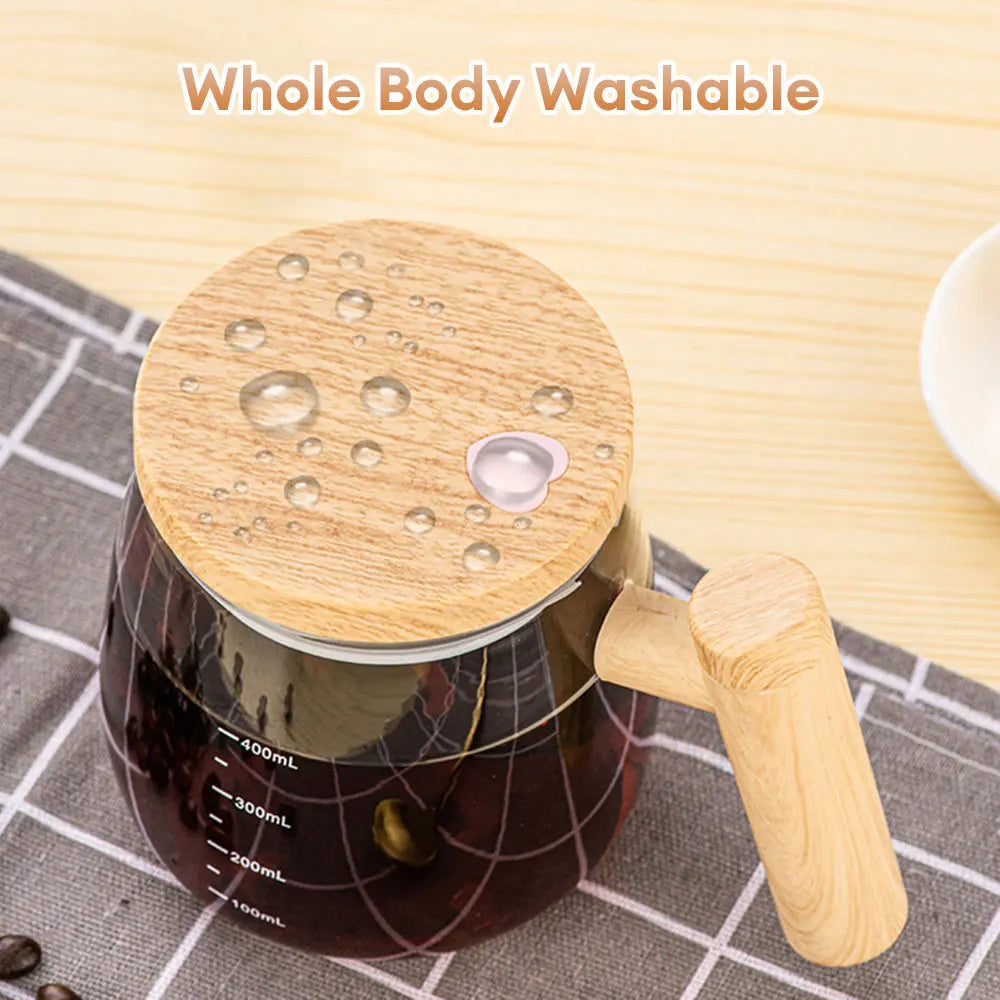 Coffee Stirring Cup Self Mixing Mug Glass Electric Automatic Mixing Cup 400ml Waterproof Electric Mixing Cup Home Supply