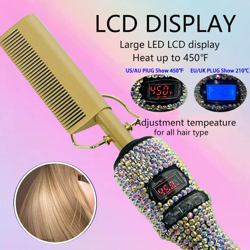 Premium Hot Comb Straight Curling Electric Comb for American African Hair pente quente peigne chauffant lisseur cheveux Styling Tools