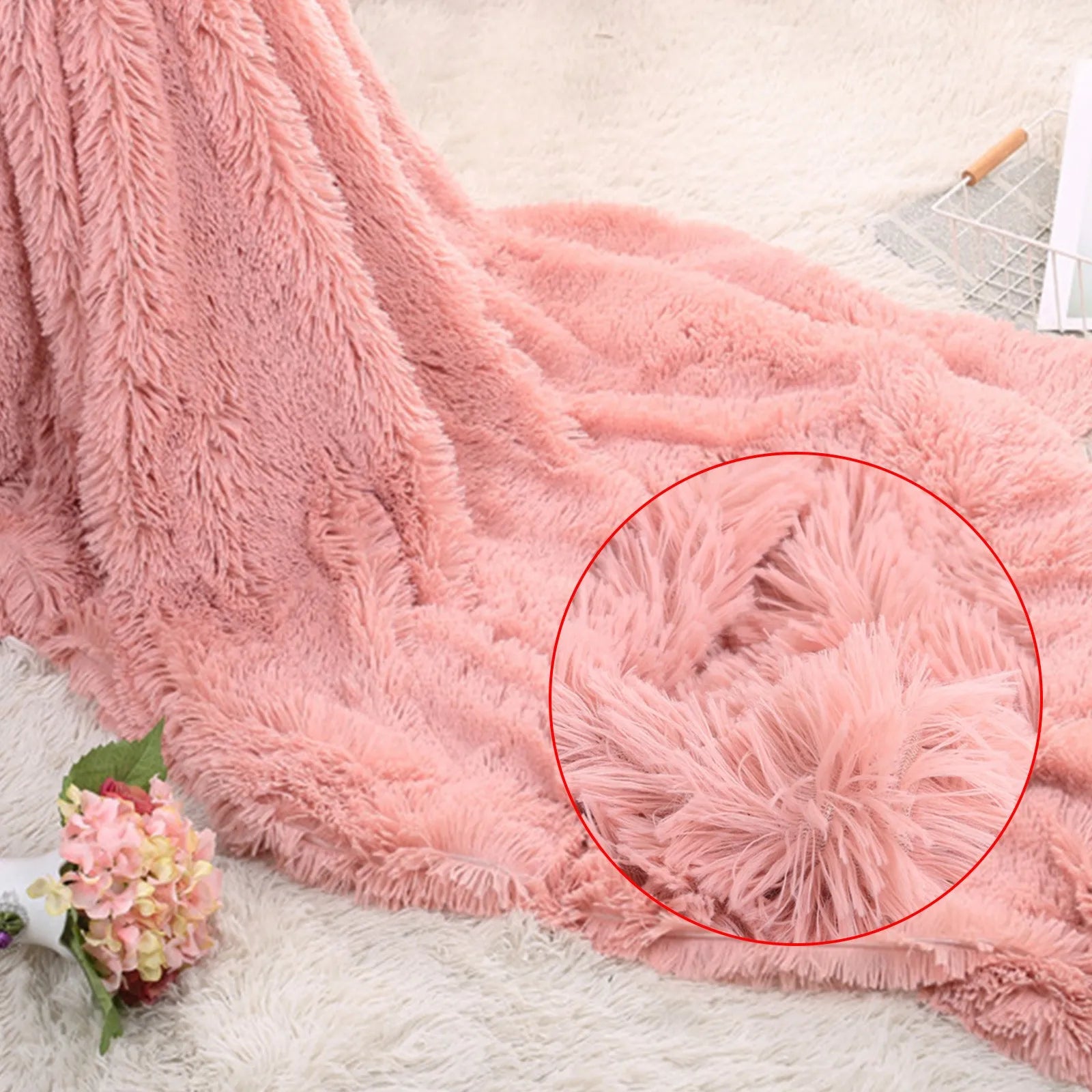 Fuzzy Fur 1PCS Super Soft Faux Elegant Cozy With Fluffy Throw Blanket Bed Sofa Bedspread Long Shaggy Soft Warm Bedding Sheet