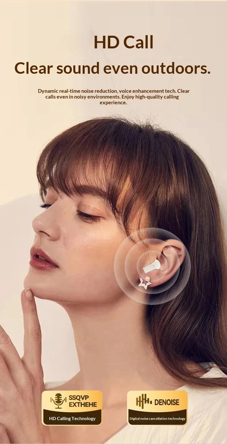 Deep Bass Wireless Earbuds Boasting Sleek Semi-in-ear Design Endurance Battery Display Bluetooth 5.3 Headphones for Active