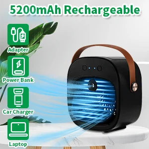 Mini Portable Air Conditioners Rechargeable,   Personal Air Cooler with 3 Speeds, Small Desk Air Conditioner