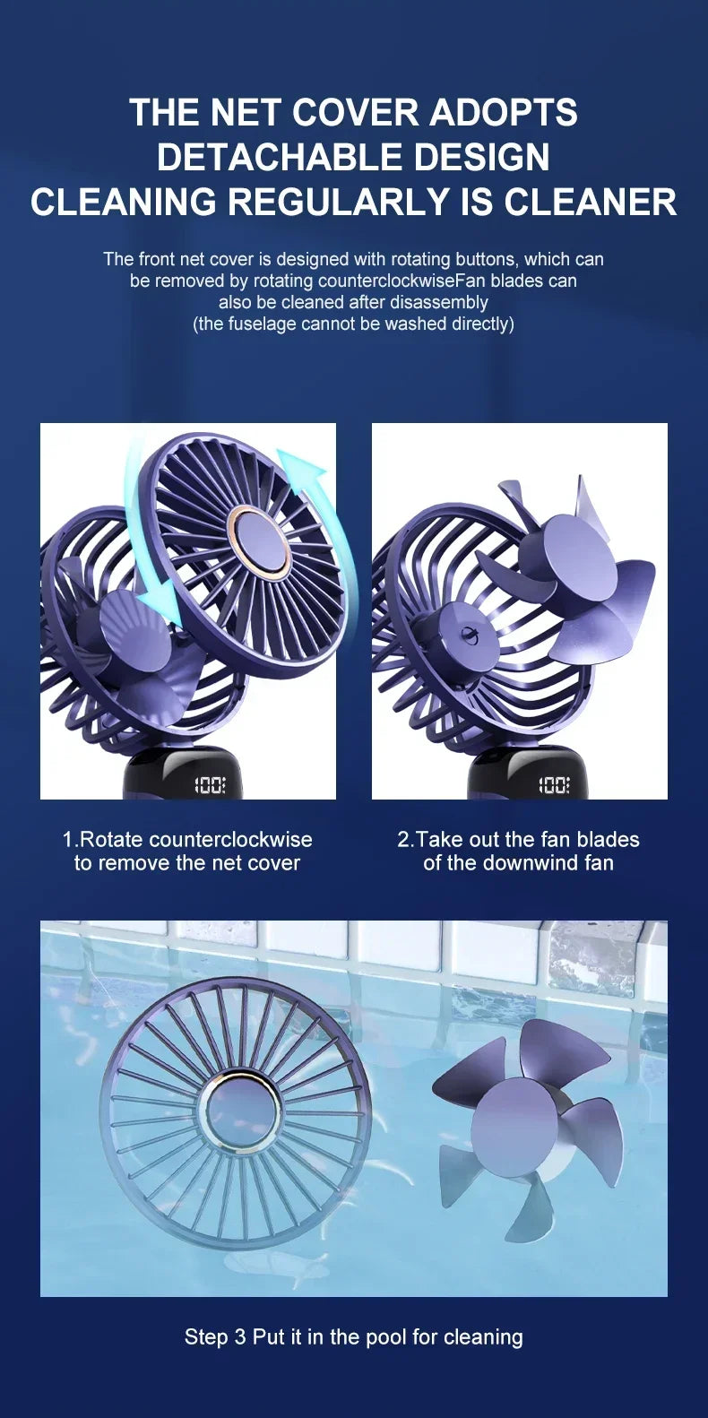 Super Handy Mini Fan Foldable Neck Hanging Fans 5 Speed USB Rechargeable Fan with Phone Stand and Display Screen 1800mAh