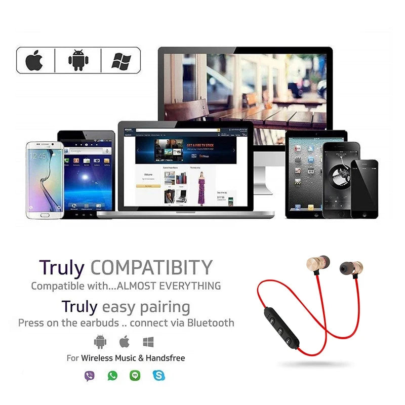 Athletic Earphone1/2/3/4pcs Bluetooth Neckband Magnetic Wireless Earphones Stereo Earbuds Music Headphones With Mic For Xiaomi