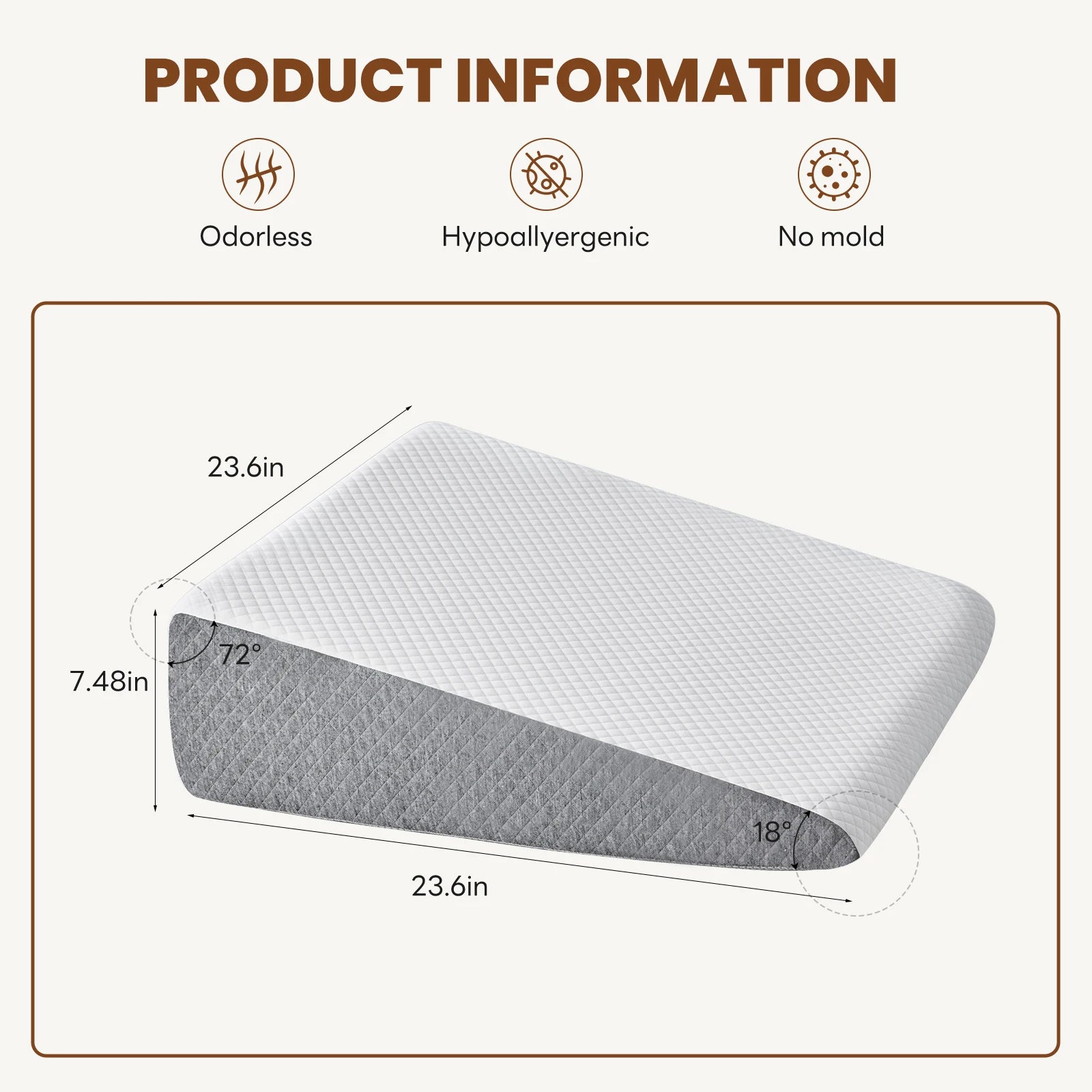 Inclined Ergonomic Wedge Contour Neck Pillows For Neck Pain Relief Memory Foam Bed Pillow Neck Pillow Provide multi part support