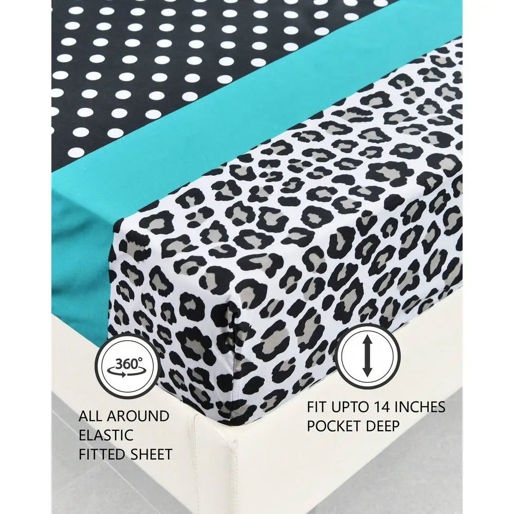 Combo 6 Pieces Patchwork Printed Sheet Set Brushed Microfiber 14 Inches Deep Pocket Soft Fun Patterned Bedding Sheets Pillowcases Set