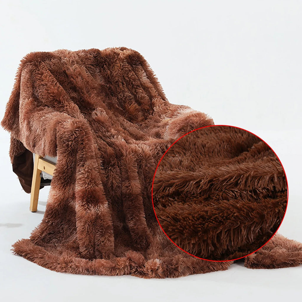 Fuzzy Fur 1PCS Super Soft Faux Elegant Cozy With Fluffy Throw Blanket Bed Sofa Bedspread Long Shaggy Soft Warm Bedding Sheet