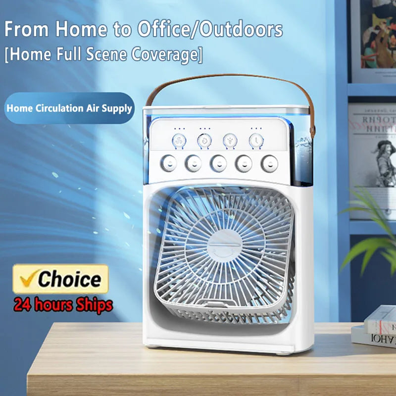 Combo 3 In 1 Fan AIr Conditioner Household Small Air Cooler LED Night Light Portable Humidifier Air Adjustment Fan Office Home Fan New