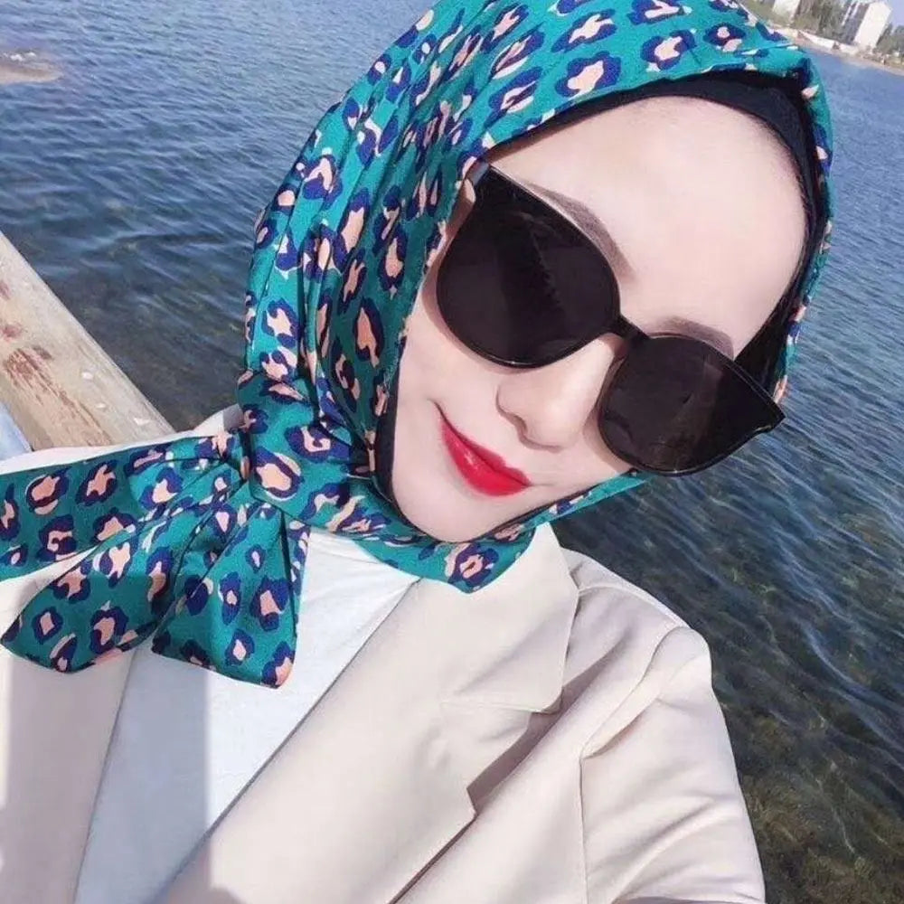 Scarf Style Women Simulation Silk Sunscreen Muslim Turban Hijab Cap Baotou Hat Headscarf
