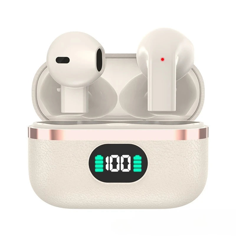 Deep Bass Wireless Earbuds Boasting Sleek Semi-in-ear Design Endurance Battery Display Bluetooth 5.3 Headphones for Active