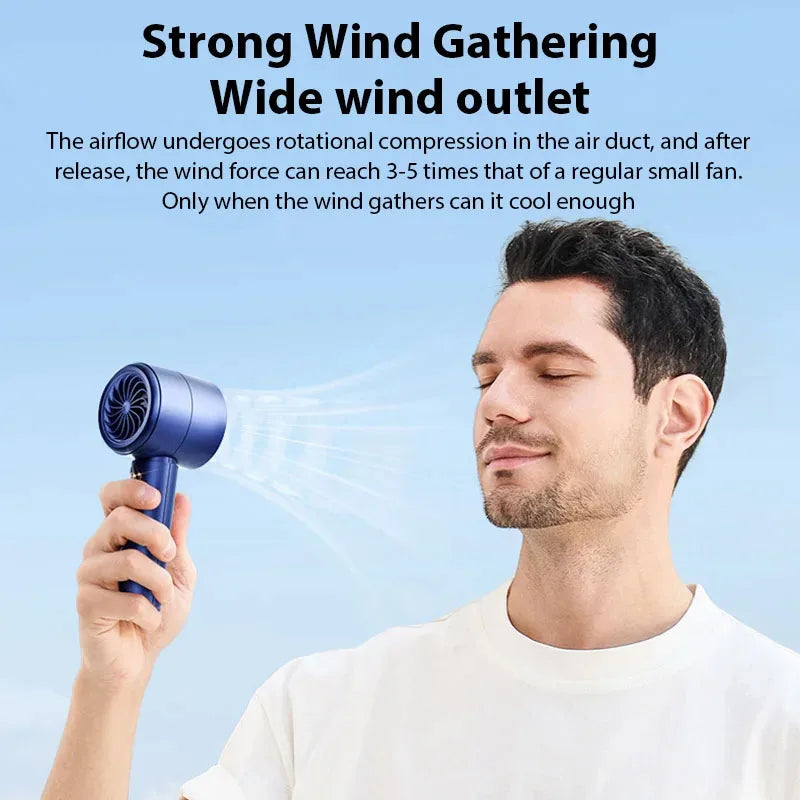 Turbo Fan Air Cooler 100-Speed Adjustment High-Speed Fans  Mini Hand fan for Home Travel Outdoor Camping