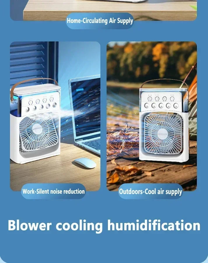 Combo 3 In 1 Fan AIr Conditioner Household Small Air Cooler LED Night Light Portable Humidifier Air Adjustment Fan Office Home Fan New