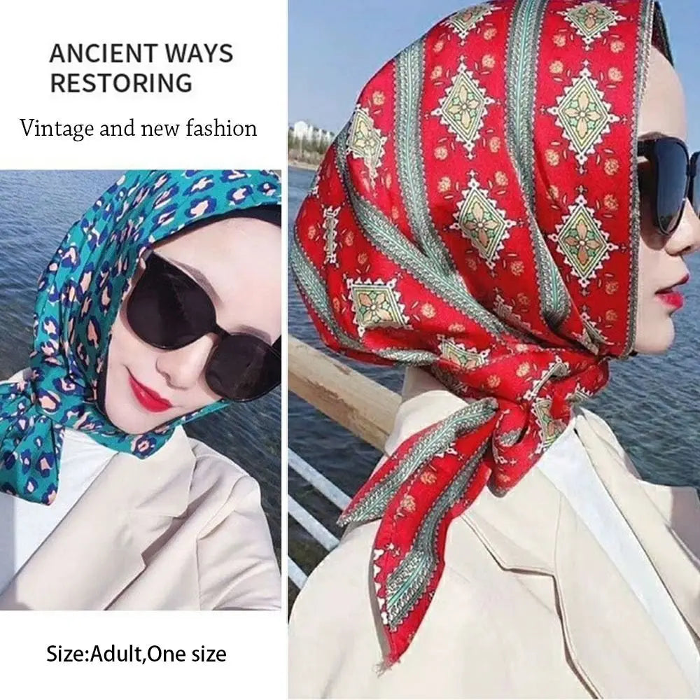 Scarf Style Women Simulation Silk Sunscreen Muslim Turban Hijab Cap Baotou Hat Headscarf