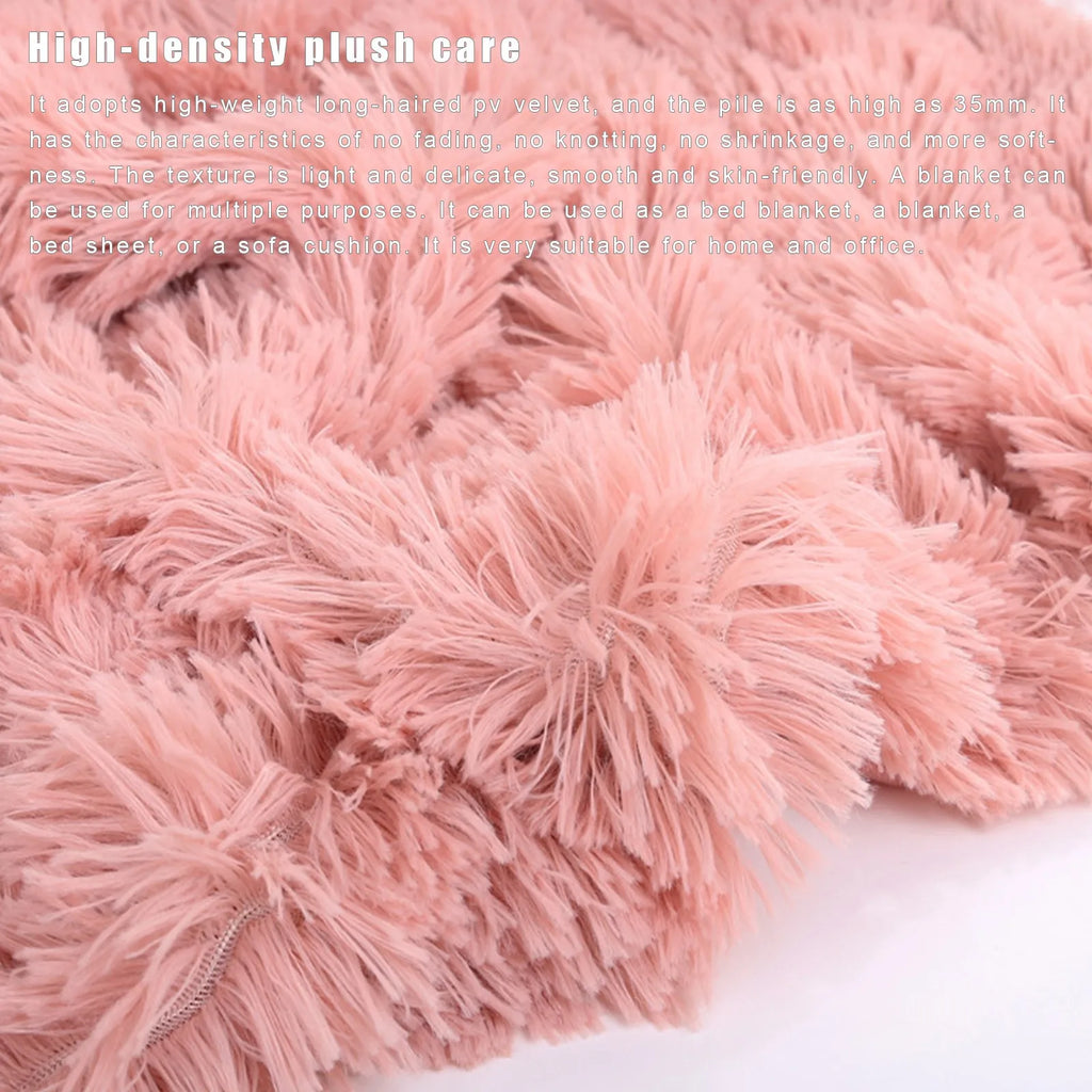 Fuzzy Fur 1PCS Super Soft Faux Elegant Cozy With Fluffy Throw Blanket Bed Sofa Bedspread Long Shaggy Soft Warm Bedding Sheet