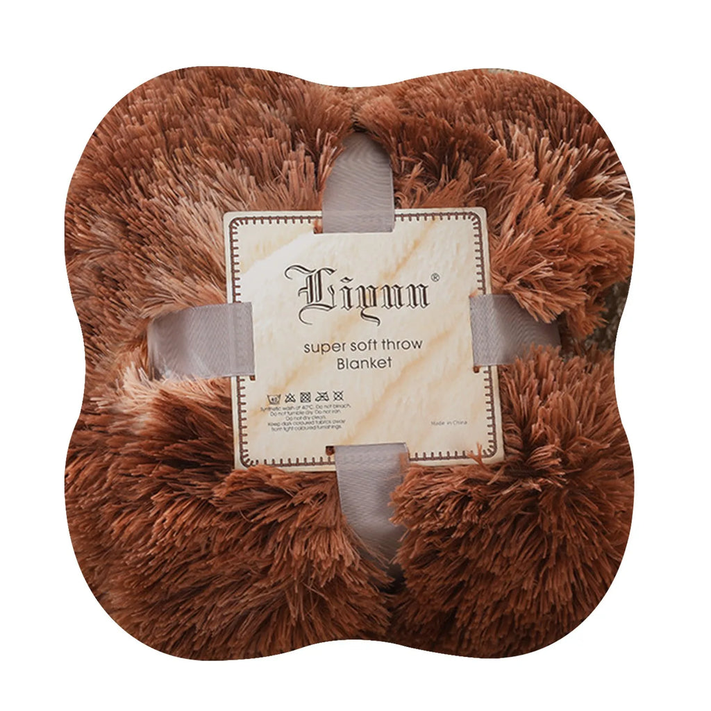 Fuzzy Fur 1PCS Super Soft Faux Elegant Cozy With Fluffy Throw Blanket Bed Sofa Bedspread Long Shaggy Soft Warm Bedding Sheet