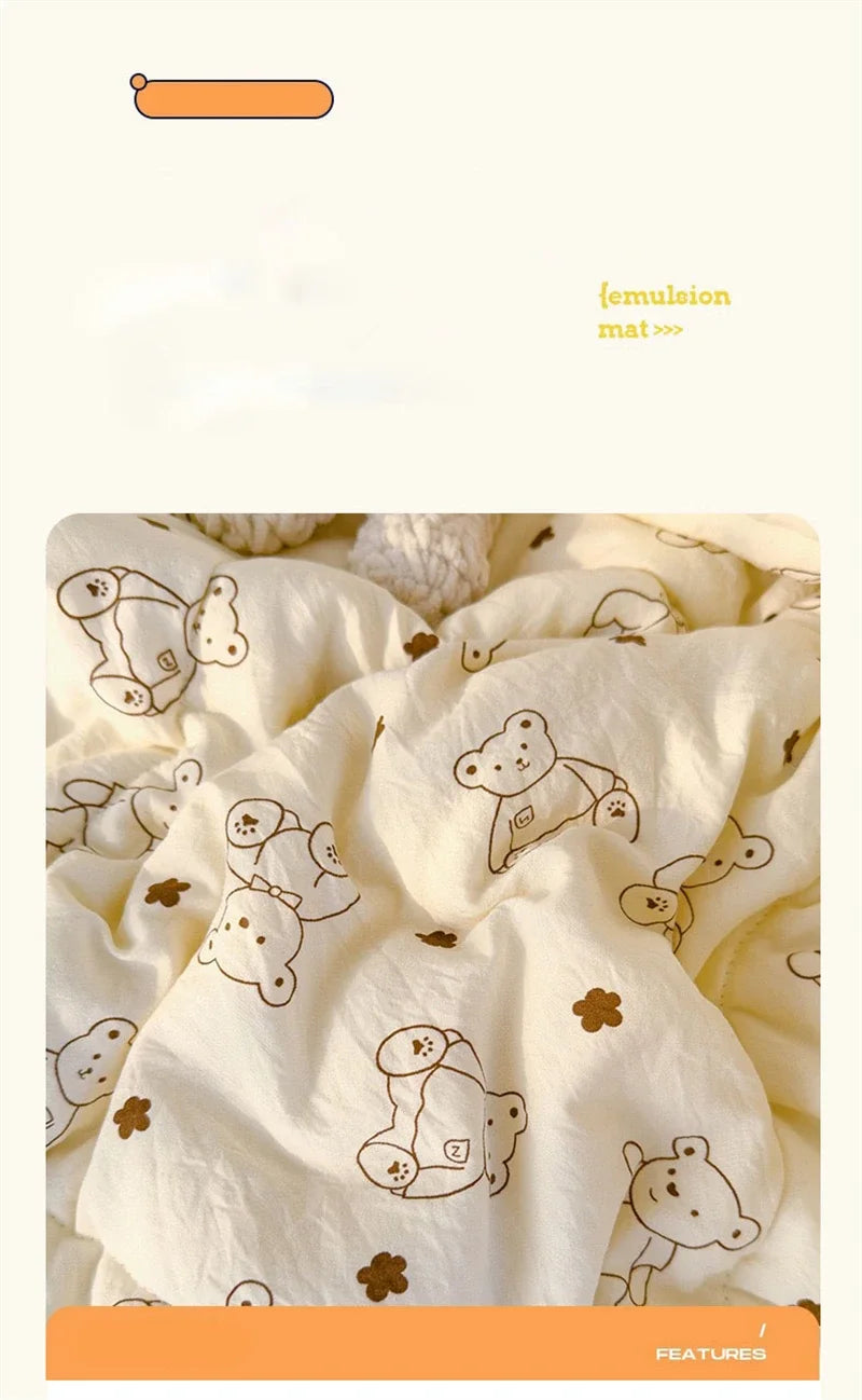 Ideal Printed Double Gauze Summer Quilt Grade A Lightweight Air Conditioning Quilt Soya Fibre Fill Soft Breathable Cool Summer Blanket