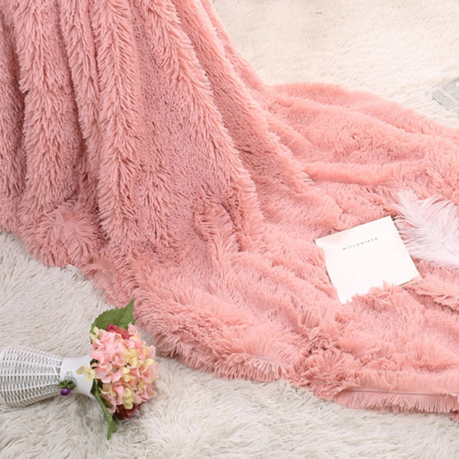 Fuzzy Fur 1PCS Super Soft Faux Elegant Cozy With Fluffy Throw Blanket Bed Sofa Bedspread Long Shaggy Soft Warm Bedding Sheet