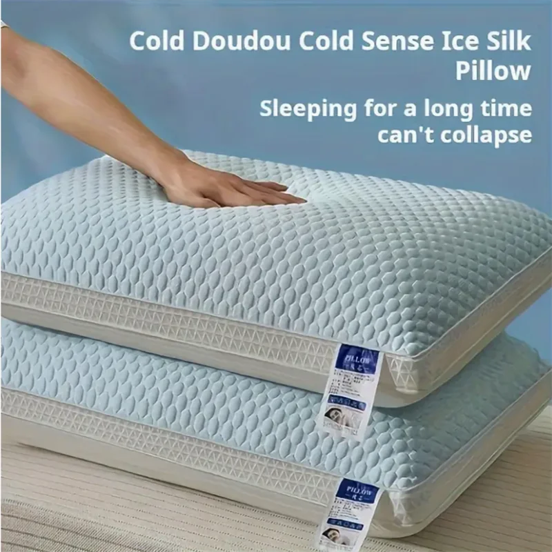 Tofu Pillow 1-Pack, 3D Massage and Dual-Sided Cooling & Support, All-Season Ergonomic Neck Support Cooling Breathable