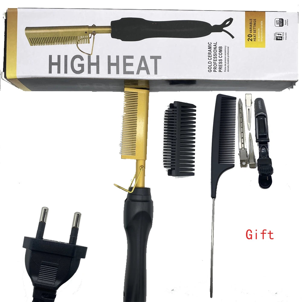 Combo Hot Comb Hair Straightener Brush Hot Comb Pressing Electric Heat electric hair brushes Styling Tools