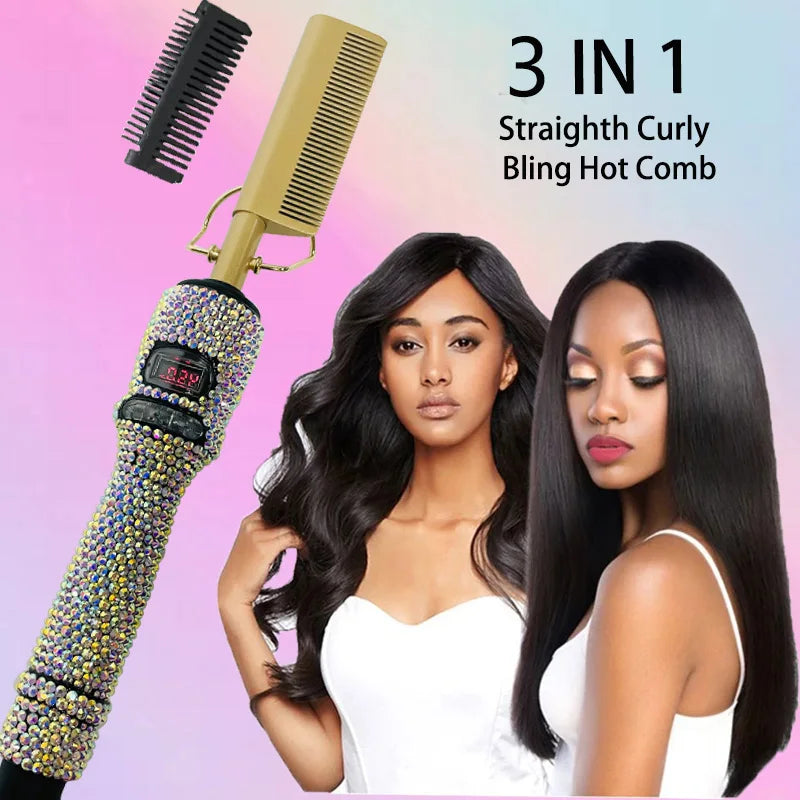 Premium Hot Comb Straight Curling Electric Comb for American African Hair pente quente peigne chauffant lisseur cheveux Styling Tools