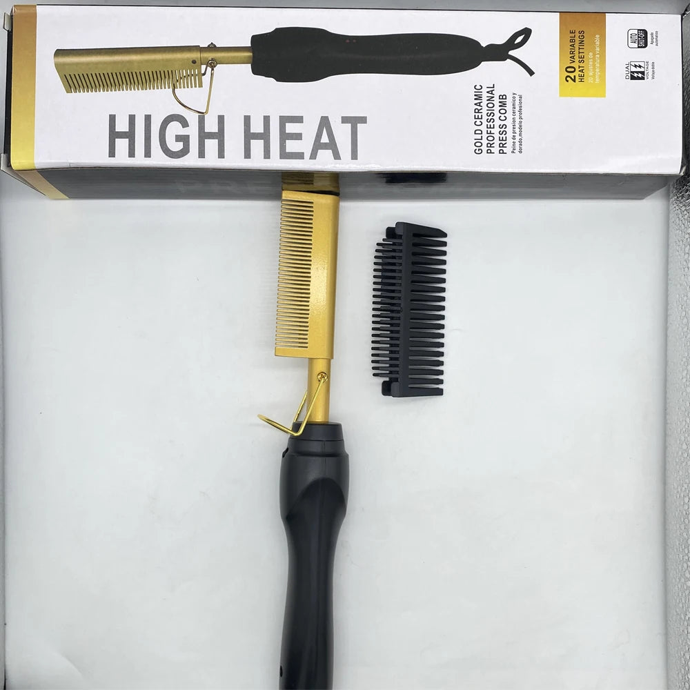 Combo Hot Comb Hair Straightener Brush Hot Comb Pressing Electric Heat electric hair brushes Styling Tools