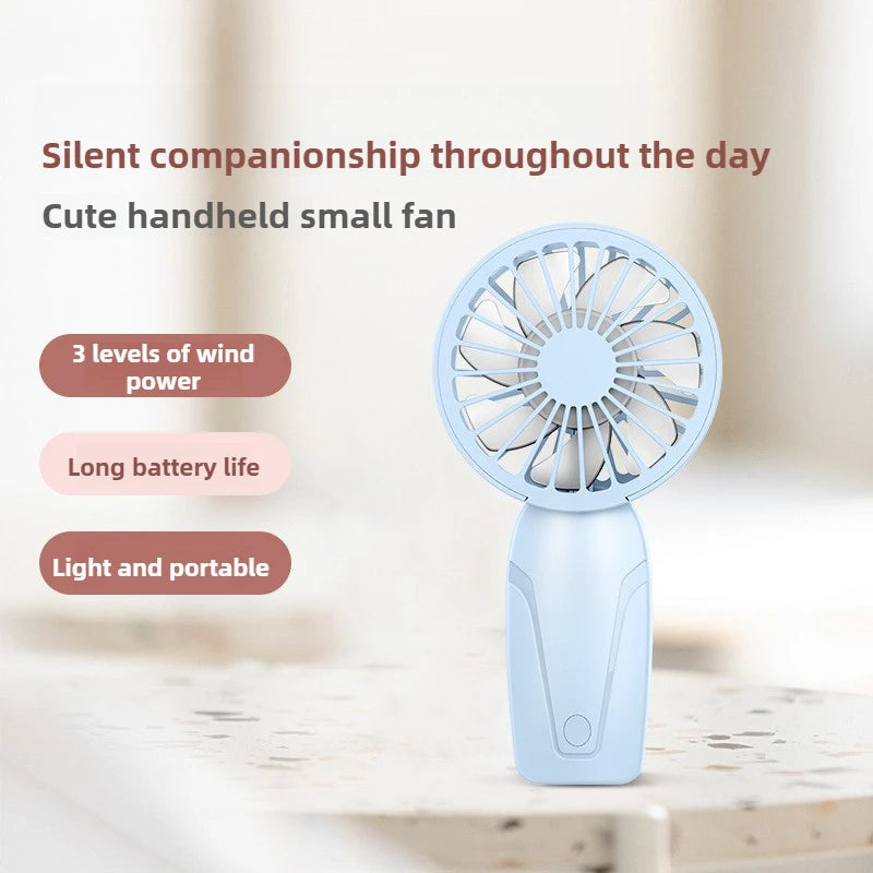 Handy Small Fan ABS Lightweight Cute Appearance USB Rechargeable Mini Fan for On Go Cooling Portable Mini Pocket Fan