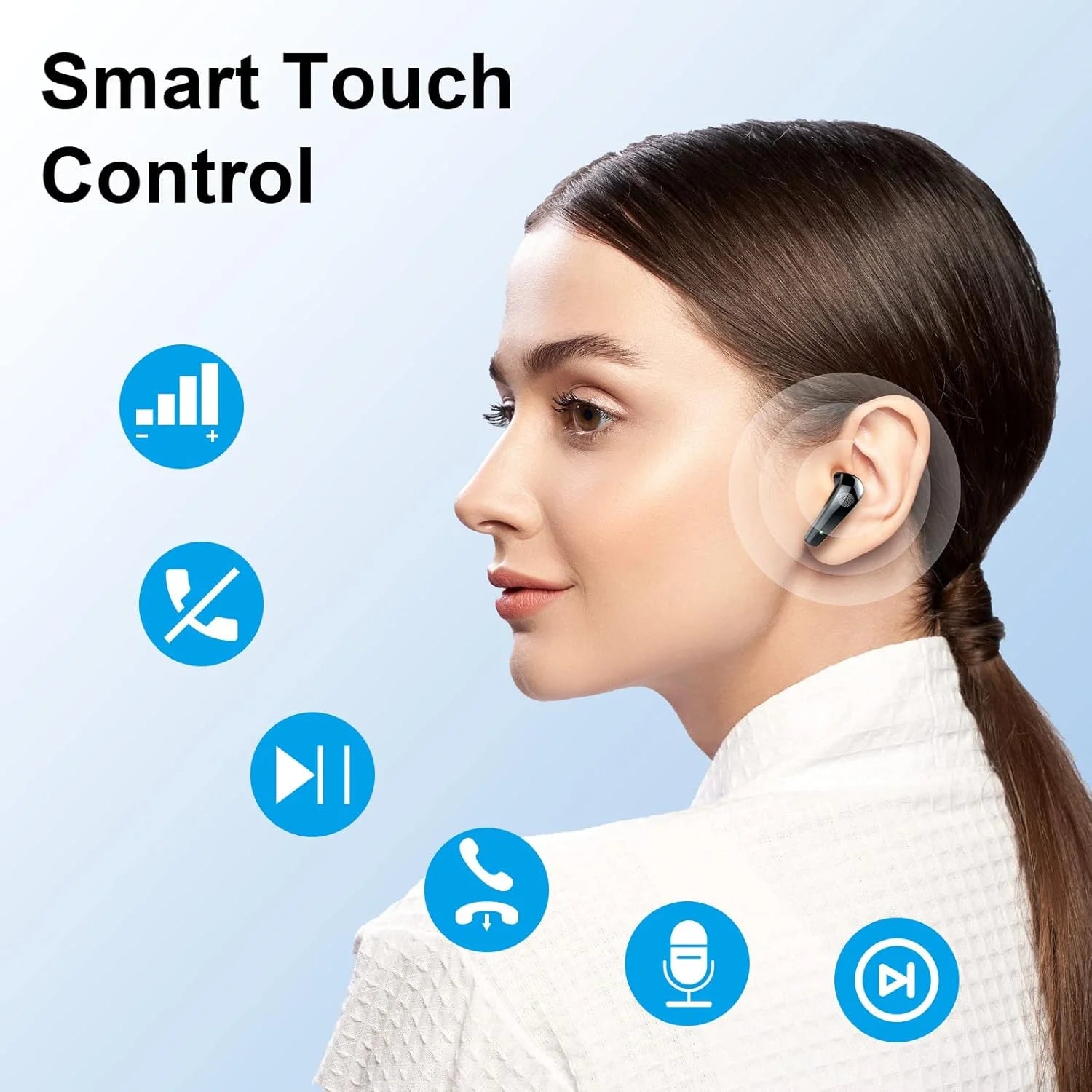 Deep Bass Wireless Earbuds, Bluetooth 5.3 Earbuds Stereo Bass, Noise Cancelling Mic, Earphones IPX7 Waterproof Sports, 35H Playback.