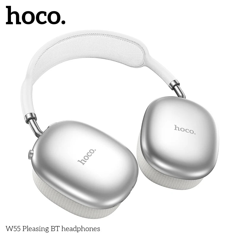 Stereo Headset Deep Bass HOCO W55 Over Ear Buetooth Earphone Wireless Music Headphone Mic HiFi Audio Sound Sport Earphones 40MM AUX TF