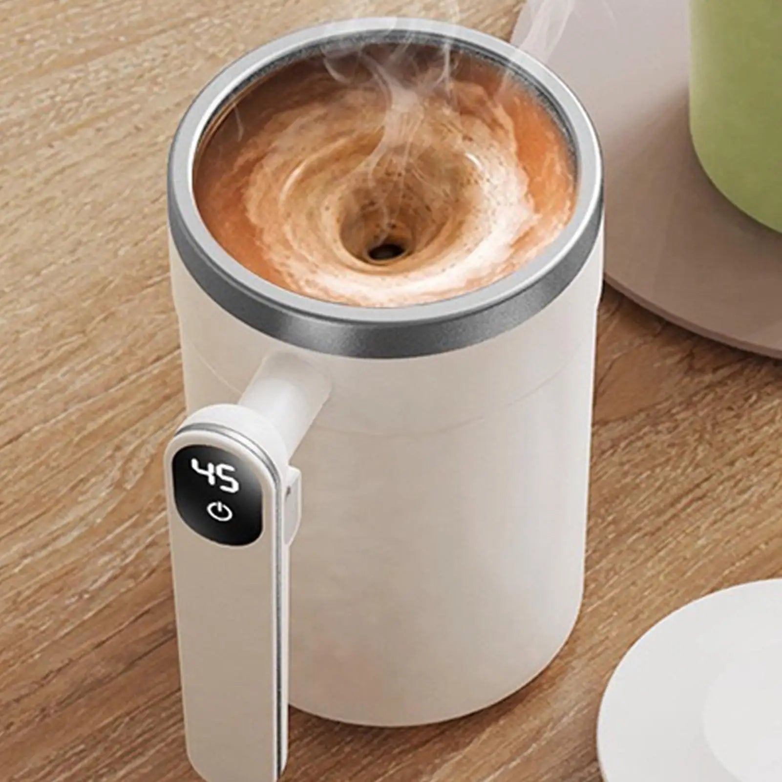 Large 400ml Self Stirring Coffee Mug Electric Stainless Steel USB Rechargeable with LCD Thermometer for Mixing Tea Milk Hot Chocolate